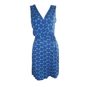 Brixon Ivy Dress Womens Size M Medium Blue Kessie Faux Wrap Tie Waist Stitch Fix